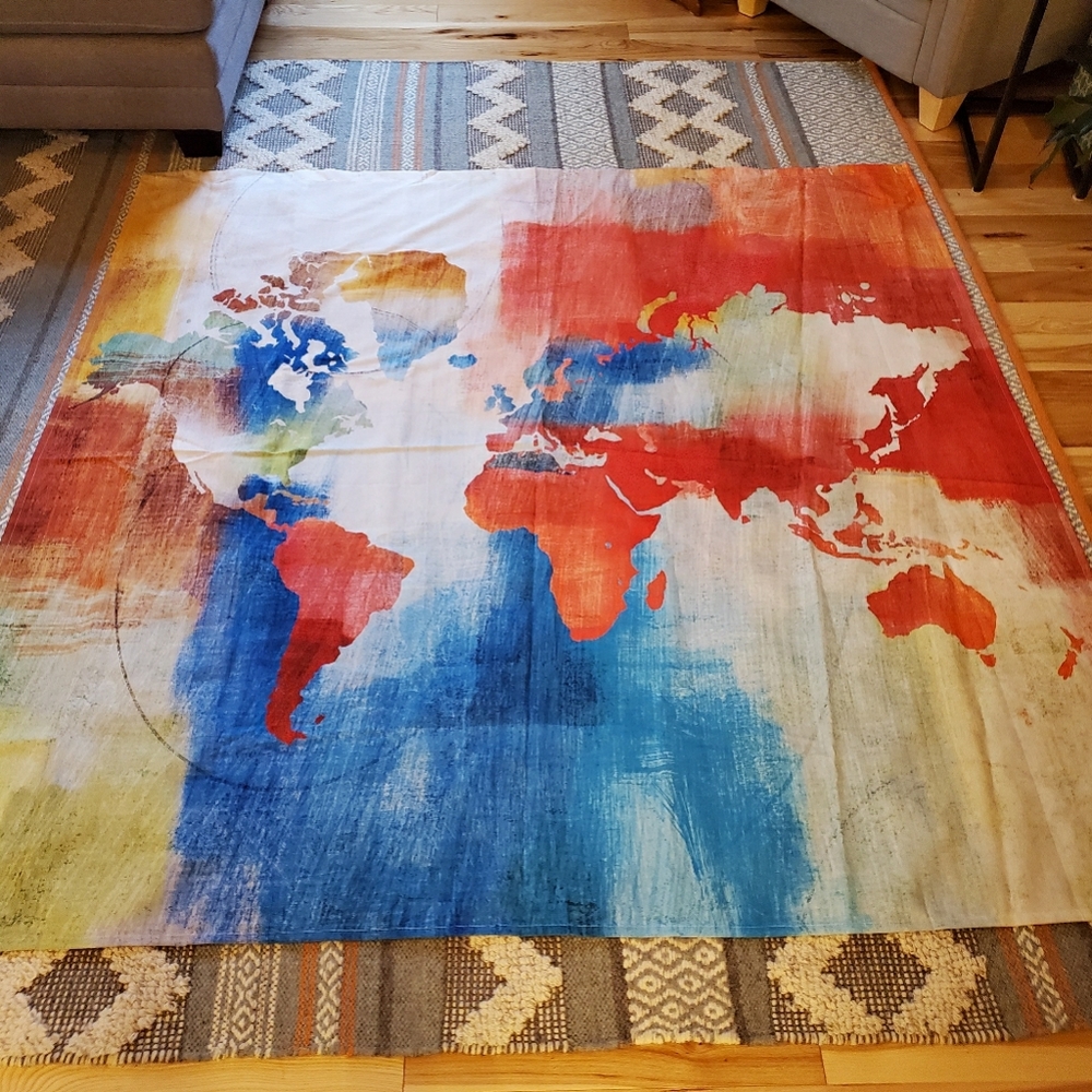 Watercolor World Shower Curtain